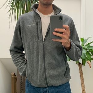 COLUMBIA FLEECE JACKET, zip up, Grey Jacket, SIZE MEDIUM